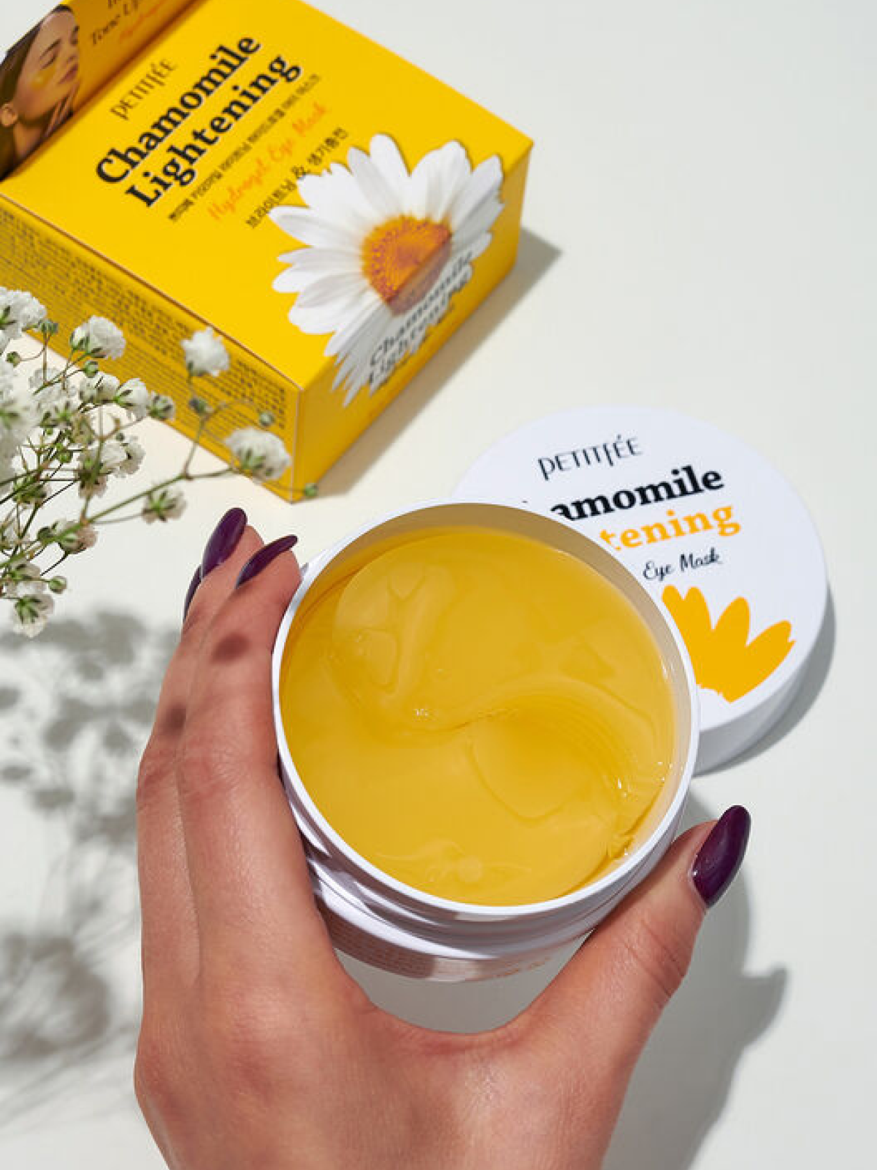 Petitfee Chamomile Lightening Hydrogel Eye Patches against dark circles